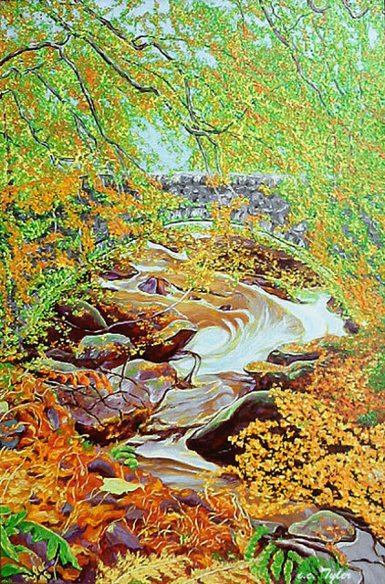 B.w. Tyler  'THE RIVER     England', created in 1998, Original Painting Oil.