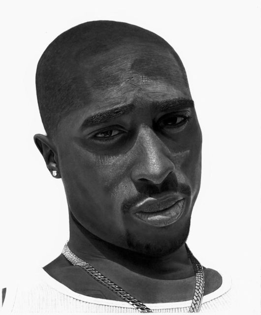 Artist Tyler Pitaro. 'Tupac Shakur Graphite Drawing' Artwork Image, Created in 2017, Original Drawing Graphite. #art #artist