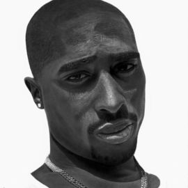 Tupac Shakur Graphite Drawing, Tyler Pitaro