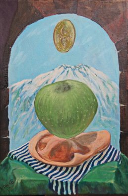 Leo Karnaukhov: 'still life with', 2017 Oil Painting, Surrealism. 