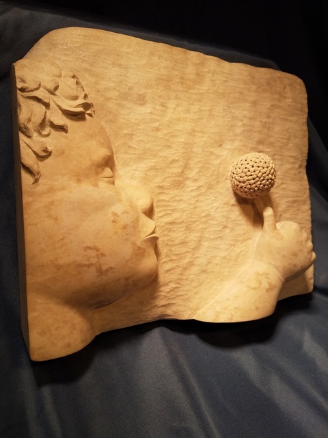 Depasquale Sculptures  'Make A Wish', created in 2018, Original Sculpture Limestone.