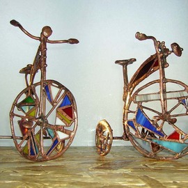 Lolita Sadauskaite: 'bicycle', 2008 Glass Sculpture, Abstract. 