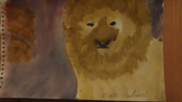 Matt Andrade  'Lion', created in 2015, Original Watercolor.