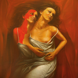 Vaidotas Bakutis: 'Red', 2009 Oil Painting, Figurative. 