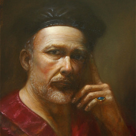 Vaidotas Bakutis: 'self portrait', 2008 Oil Painting, Portrait. 