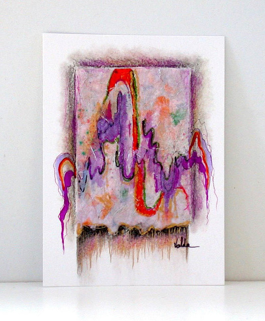 Artist Valda Fitzpatrick. 'Abstract Purple Ocean Waves' Artwork Image, Created in 2019, Original Painting Oil. #art #artist