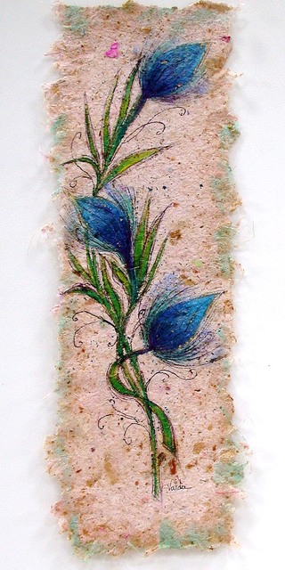 Artist Valda Fitzpatrick. 'Blue Flower 2' Artwork Image, Created in 2019, Original Painting Oil. #art #artist