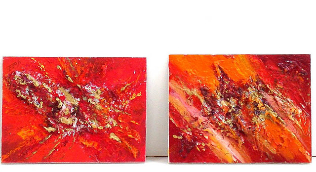 Valda Fitzpatrick  'Bursting Flames', created in 2019, Original Painting Oil.