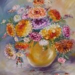 chrysanthemums By Valda Fitzpatrick