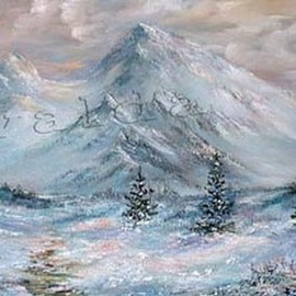 Valda Fitzpatrick: 'snow covered swiss alps', 2019 Oil Painting, Landscape. Artist Description: Swiss alps during winter, one of my favorite countries to visit. I paint it often which often serves as an  inspiration for me. I chose to paint this landscape in larger size , as it reflects the beauty of the gigantic mountains so well, which also permitted me to ...