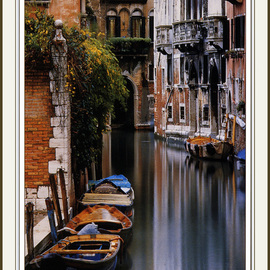 Michael Seewald: 'Canal Reflections, Venice, Italy', 1994 Color Photograph, Cityscape. Artist Description: Winner,' Best of Show' , San Diego International Photographic Competition, 1996, besting over 3,300 world- wide entries. While working the rainiest day, making for great light, the rain stopped for a few seconds and the light became perfect.   Originals and Reproductions avial. .  Original photograph, signed and ...