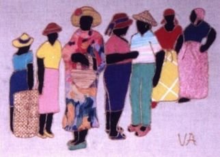 Valerie X Armstrong: 'Bus Stop', 2000 Reproduction Artwork, Culture.  A colorful depiction of daily life in the Bahamas ...