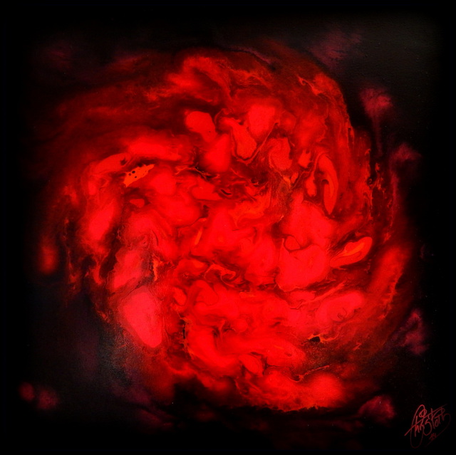 Artist Christoph Van Daele. 'A Touch Of Red' Artwork Image, Created in 2014, Original Painting Acrylic. #art #artist