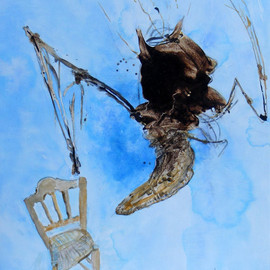 B Van Der Heide: 'Bat and Chair', 2007 Acrylic Painting, Figurative. Artist Description:  The first image in the' Dance of the transient forms' series ...