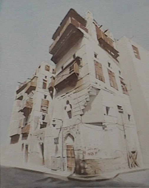 Vani Ghougassian  'Old Building In Jeddah', created in 2002, Original Watercolor.