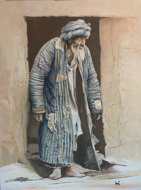 Vani Ghougassian  'Man In Cave', created in 2020, Original Painting Oil.