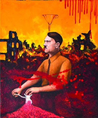 Martin Zeiner: 'war', 2020 Acrylic Painting, War. What is a war What does war bring and who is responsible for what  This picture not only connects these questions. ...