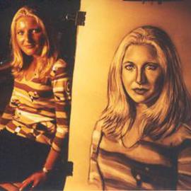 Giovan Beck: 'Daniela', 2001 Charcoal Drawing, Portrait. Artist Description: Charcoal on paper. ...