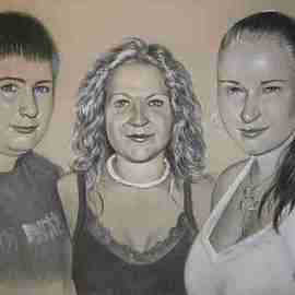 Giovan Beck: 'Family portrait', 2006 Charcoal Drawing, Family. 