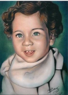 Giovan Beck: 'Kid', 2003 Other Painting, Portrait. Colour portrait with airbrush on paper....