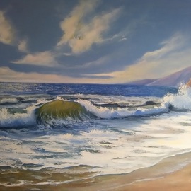 Vasil Vasilev: 'again plain air', 2020 Oil Painting, Seascape. Artist Description: fresh sea air, breeze, sun, water, beach, and many dreams and memories...
