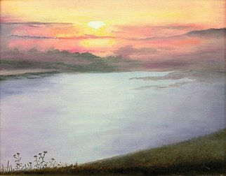 Vasily Zolottsev: 'It is dawning', 2003 Oil Painting, nature. 