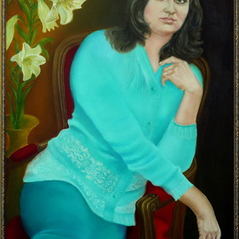 Vasily Zolottsev: 'Nadezhda', 2014 Oil Painting, Portrait. Artist Description:  Woman  ...