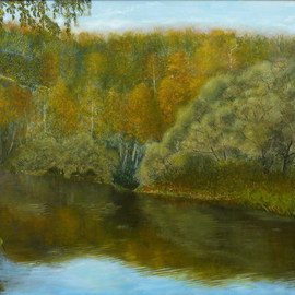 Vasily Zolottsev: 'The Golden Time Female Summer', 2007 Oil Painting, Landscape. Artist Description:  The nature of the south of Western Siberia. ...