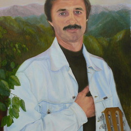 Vasily Zolottsev: 'The Portrait of bard P Zaharchenko', 2008 Oil Painting, People. 