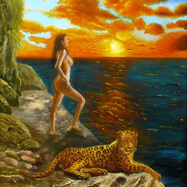 Vasily Zolottsev: 'Wild life', 2011 Oil Painting, nudes. Artist Description:   nudes, woman, body, symbolism       ...
