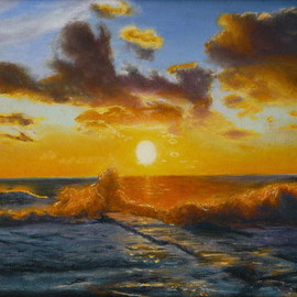 Vasily Zolottsev: ' Heavenly imagination', 2007 Oil Painting, Marine. Artist Description:   The Black Sea at Tuapse in Russia  ...