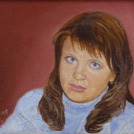 Vasily Zolottsev: ' The portrait of the daughter', 2006 Oil Painting, Portrait. 