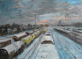 Vasyl Dzhabraylov: 'vagon parks 1', 2015 Oil Painting, undecided. 