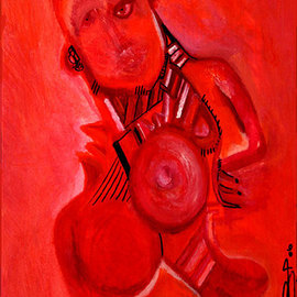 Vanessa Bernal: 'Adrogyny', 2006 Acrylic Painting, Erotic. Artist Description:  Expressionism, Modern Art   ...