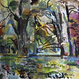 Velemir Pankratov: 'Forest', 2013 Oil Painting, nature. Artist Description:  forest Wald    ...