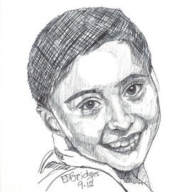 Evie O. Bridges: 'Aaron', 2012 Pen Drawing, Portrait. Artist Description:         Rough Sketch             ...