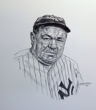 Evie O. Bridges: 'Babe Ruth', 2013 Pen Drawing, Portrait.  Ink Portrait                          ...