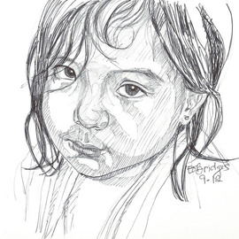 Evie O. Bridges: 'Lalyn', 2012 Pen Drawing, Portrait. Artist Description:              Rough Sketch                  ...