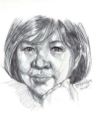Evie O. Bridges: 'Olive', 2012 Pen Drawing, Portrait.                     Rough Sketch                         ...