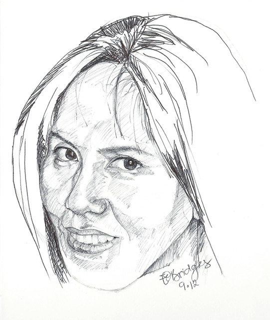 Artist Evelyn O. Bridges. 'Pam' Artwork Image, Created in 2012, Original Drawing Pencil. #art #artist