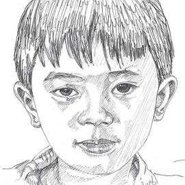 Evie O. Bridges: 'Yves', 2012 Pen Drawing, Portrait. Artist Description:    Rough Sketch        ...