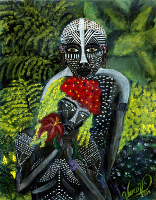 Artist Veronica V. Bahman. 'African Lovers' Artwork Image, Created in 2009, Original Painting Acrylic. #art #artist