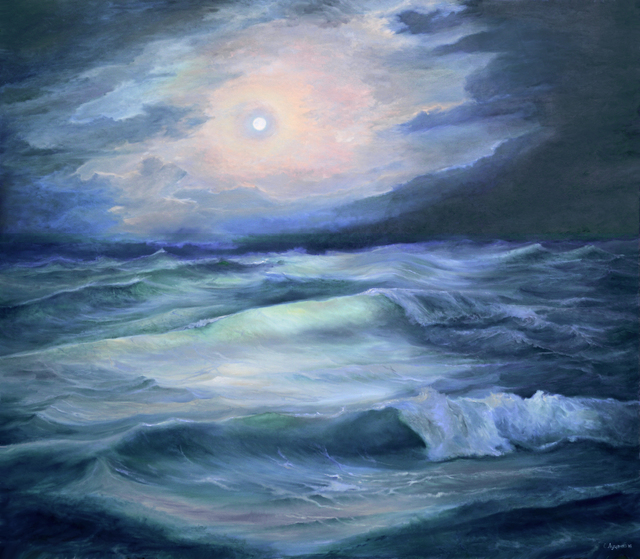 Sergey Lutsenko  'Moonlight', created in 2016, Original Painting Oil.