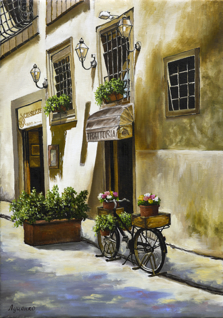Sergey Lutsenko  'The Street Of Italy', created in 2016, Original Painting Oil.