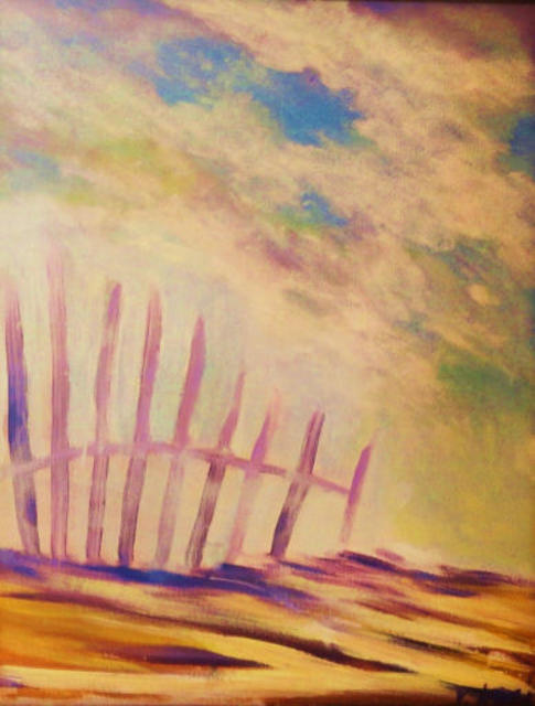 Valerie Leri  'Beach Fence', created in 2015, Original Painting Acrylic.