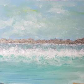 Valerie Leri: 'breaking waves', 2017 Acrylic Painting, Beach. Artist Description: Original painting with no frame. ...