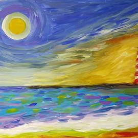 lighthouse at dusk By Valerie Leri