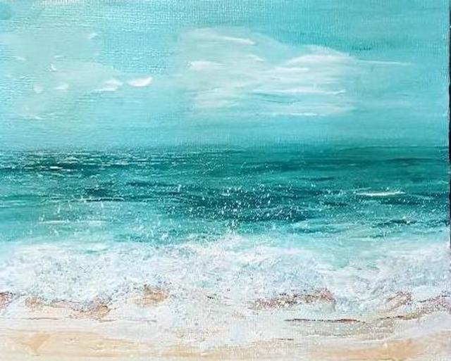 Artist Valerie Leri. 'Ocean Spray' Artwork Image, Created in 2017, Original Painting Acrylic. #art #artist
