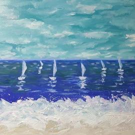 Valerie Leri: 'synchronicity', 2017 Acrylic Painting, Sailing. Artist Description: Original acrylic painting with with no frame. ...