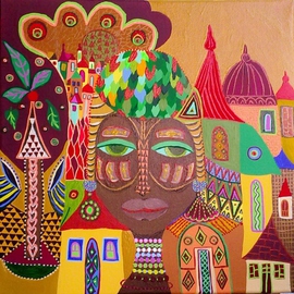 Mimi Revencu Artwork Africa, 2011 Acrylic Painting, New Age